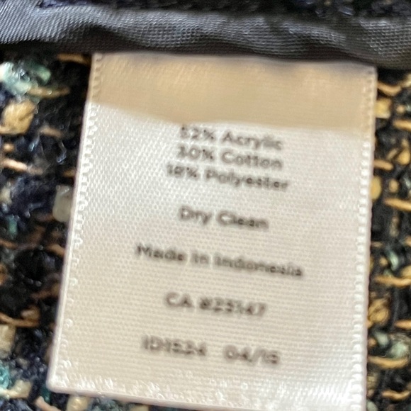 Talbots Blue/Multicolored Tweed Italian Blazer Jacket - 14W - Picture 7 of 10